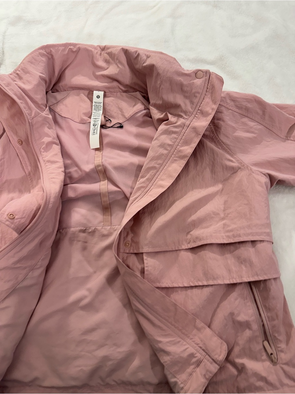 lululemon athletica women's Dusty Pink Utility Jacket with Hood size 8